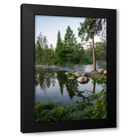 USA-Minnesota-Itasca State Park-Mississippi Headwaters Black Modern Wood Framed Art Print by Hawkins, Peter