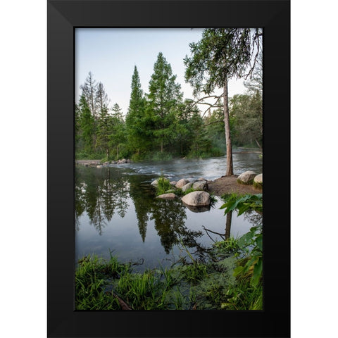 USA-Minnesota-Itasca State Park-Mississippi Headwaters Black Modern Wood Framed Art Print by Hawkins, Peter