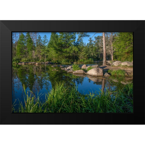 USA-Minnesota-Itasca State Park-Mississippi Headwaters Black Modern Wood Framed Art Print by Hawkins, Peter