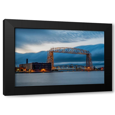 USA-Minnesota-Duluth-Park Point-Boardwalk over Dunes Black Modern Wood Framed Art Print with Double Matting by Hawkins, Peter
