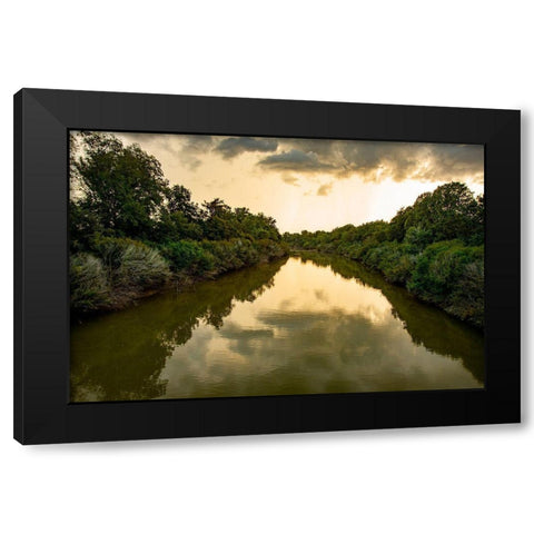 Mississippi River Basin Yazoo-Mississippi Delta-Sunflower River Black Modern Wood Framed Art Print with Double Matting by Jones, Alison