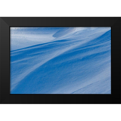 Snowdrift reflecting blue sky-Kalispell-Montana Black Modern Wood Framed Art Print by Jones, Adam