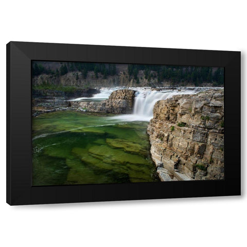 Kootenai Falls-Montana-a series of cascades on the Kootenai River Black Modern Wood Framed Art Print with Double Matting by Majchrowicz, Alan