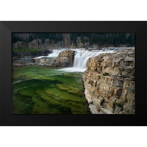 Kootenai Falls-Montana-a series of cascades on the Kootenai River Black Modern Wood Framed Art Print by Majchrowicz, Alan