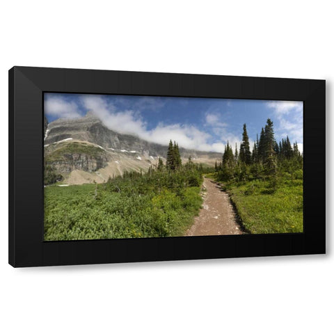 Montana, Glacier NP Hiking trail and landscape Black Modern Wood Framed Art Print by Grall, Don
