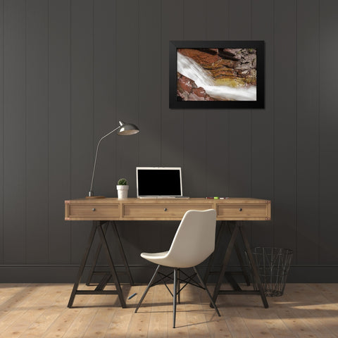 Montana, Glacier NP Ptarmigan Falls Black Modern Wood Framed Art Print by Grall, Don