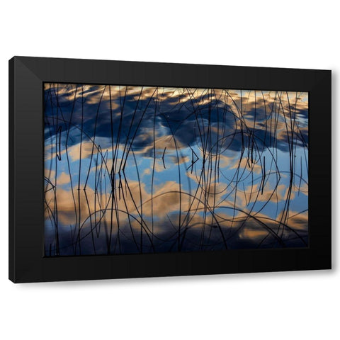 Autumn reflections in Spencer Lake near Whitefish-Montana-USA Black Modern Wood Framed Art Print with Double Matting by Haney, Chuck