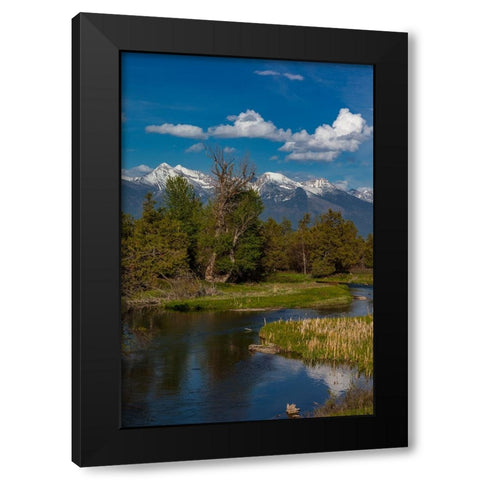 Mission Creek at the National Bison Range in Moiese-Montana-USA Black Modern Wood Framed Art Print with Double Matting by Haney, Chuck
