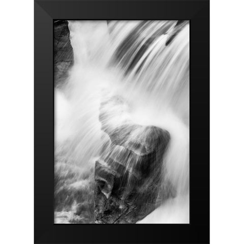 Sacred Dancing Cascade in McDonald Creek in Glacier National Park-Montana-USA Black Modern Wood Framed Art Print by Haney, Chuck