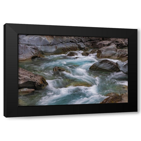 Sacred Dancing Cascade in McDonald Creek in Glacier National Park-Montana-USA Black Modern Wood Framed Art Print with Double Matting by Haney, Chuck