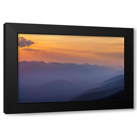 Wildfire smoke and clouds mixing-Upper Whitefish Valley Stillwater State Forest near Whitefish Black Modern Wood Framed Art Print with Double Matting by Haney, Chuck