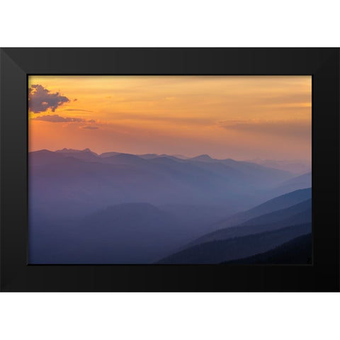 Wildfire smoke and clouds mixing-Upper Whitefish Valley Stillwater State Forest near Whitefish Black Modern Wood Framed Art Print by Haney, Chuck