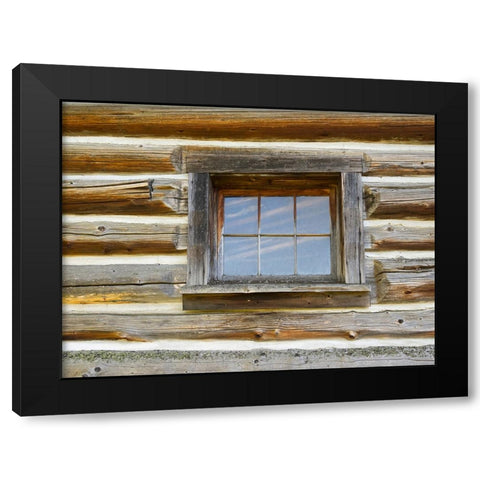 Montana- Glacier National Park. Lubec Barn (1926)- window close-up Black Modern Wood Framed Art Print by Wild, Jamie and Judy