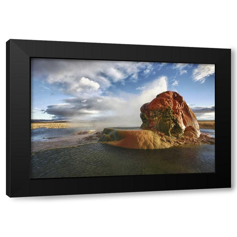 Nevada, Gerlach Fly Geyser at sunrise Black Modern Wood Framed Art Print with Double Matting by Anon, Josh