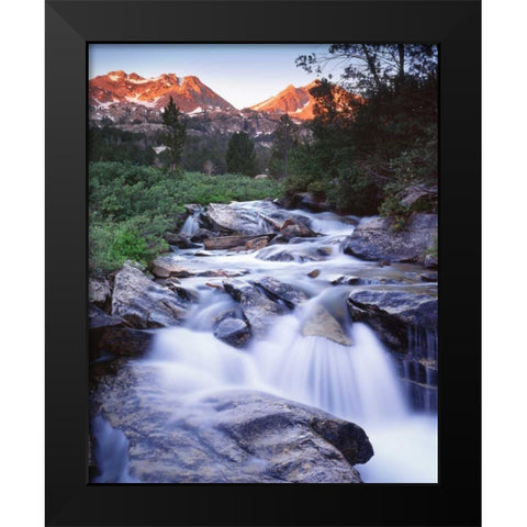 Nevada Stream runs through Lamoille Canyon Black Modern Wood Framed Art Print by Flaherty, Dennis