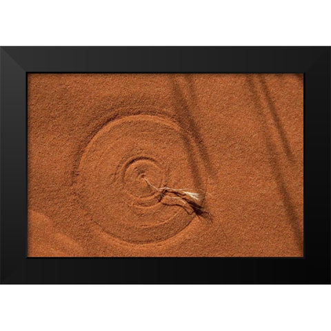 Nevada, Valley of Fire SP Circle in the sand Black Modern Wood Framed Art Print by Grall, Don