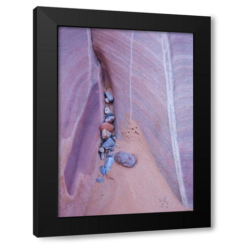 Nevada, Valley of Fire SP Eroded rock Black Modern Wood Framed Art Print by Delisle, Gilles