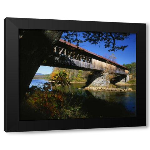 NH, Campton Blair Bridge over Pemigewasset River Black Modern Wood Framed Art Print by Terrill, Steve
