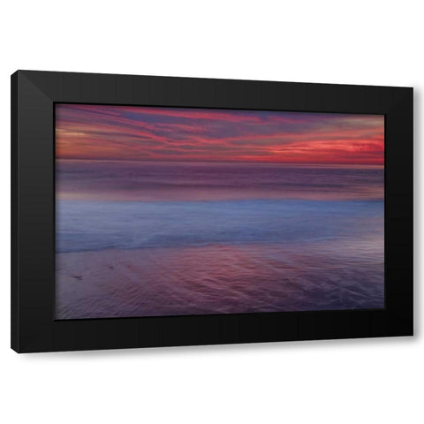 New Jersey, Cape May Sunrise on ocean shore Black Modern Wood Framed Art Print by OBrien, Jay