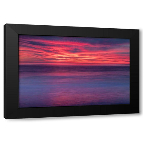 New Jersey, Cape May Sunrise on ocean shore Black Modern Wood Framed Art Print with Double Matting by OBrien, Jay