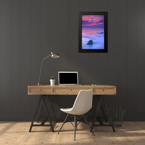 New Jersey, Cape May Scenic on Cape May Beach Black Modern Wood Framed Art Print by OBrien, Jay