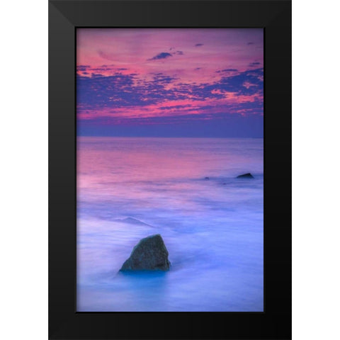 New Jersey, Cape May Scenic on Cape May Beach Black Modern Wood Framed Art Print by OBrien, Jay