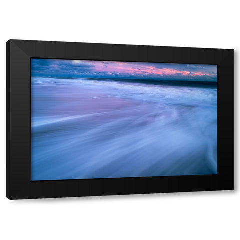 USA-New Jersey-Cape May National Seashore-Sunrise on ocean shore Black Modern Wood Framed Art Print by Jaynes Gallery