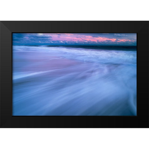 USA-New Jersey-Cape May National Seashore-Sunrise on ocean shore Black Modern Wood Framed Art Print by Jaynes Gallery