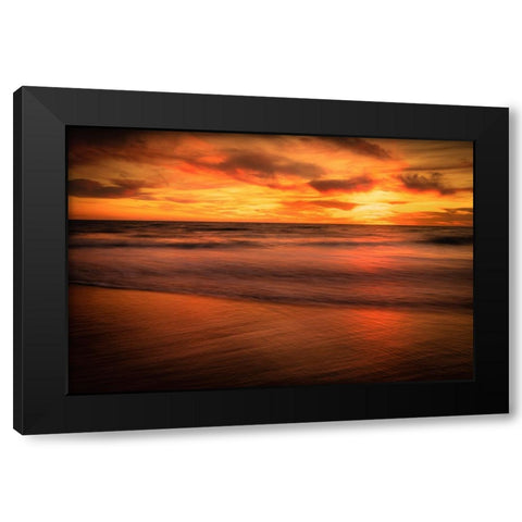 USA-New Jersey-Cape May National Seashore-Sunset on ocean shore Black Modern Wood Framed Art Print by Jaynes Gallery