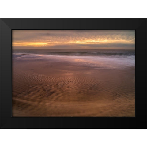 USA-New Jersey-Cape May National Seashore-Sunrise on shore Black Modern Wood Framed Art Print by Jaynes Gallery