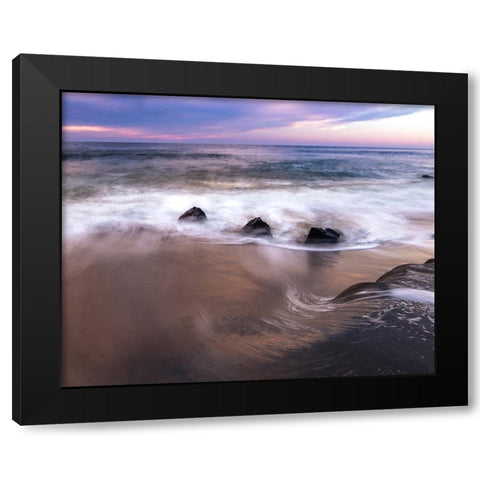 USA-New Jersey-Cape May National Seashore-Sunrise on shore Black Modern Wood Framed Art Print by Jaynes Gallery