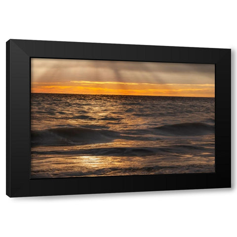 USA-New Jersey-Cape May National Seashore Sunset on ocean shore Black Modern Wood Framed Art Print by Jaynes Gallery