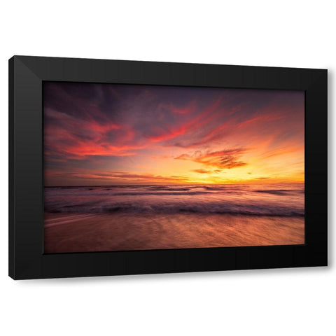 USA-New Jersey-Cape May National Seashore Sunset on ocean shore Black Modern Wood Framed Art Print by Jaynes Gallery