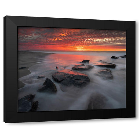 USA-New Jersey-Cape May National Seashore Sunrise on ocean shore Black Modern Wood Framed Art Print with Double Matting by Jaynes Gallery