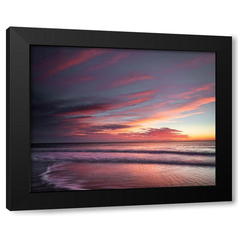 USA-New Jersey-Cape May National Seashore Sunset on ocean shore Black Modern Wood Framed Art Print by Jaynes Gallery