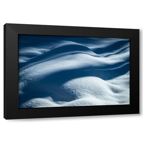 USA-New Jersey-Pine Barrens National Preserve Shadow patterns on fresh snow Black Modern Wood Framed Art Print with Double Matting by Jaynes Gallery