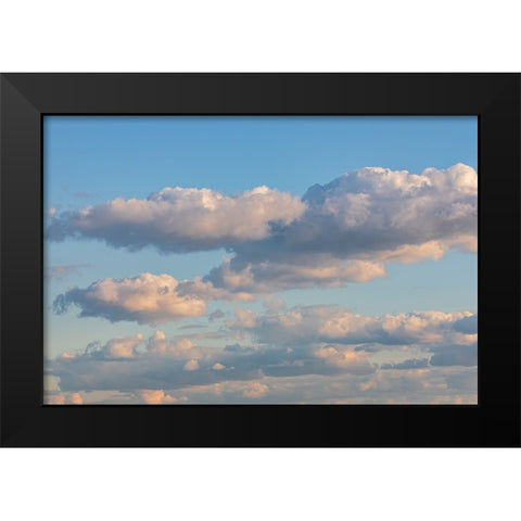 New York City-New York-USA Clouds over New York City in late afternoon Black Modern Wood Framed Art Print by Wilson, Emily M.