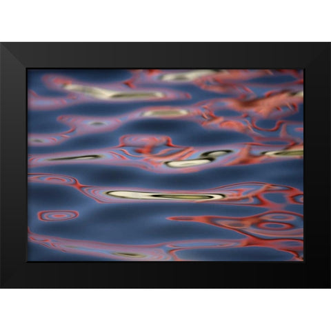 New Mexico, Socorro Red patterns in water Black Modern Wood Framed Art Print by Morris, Arthur