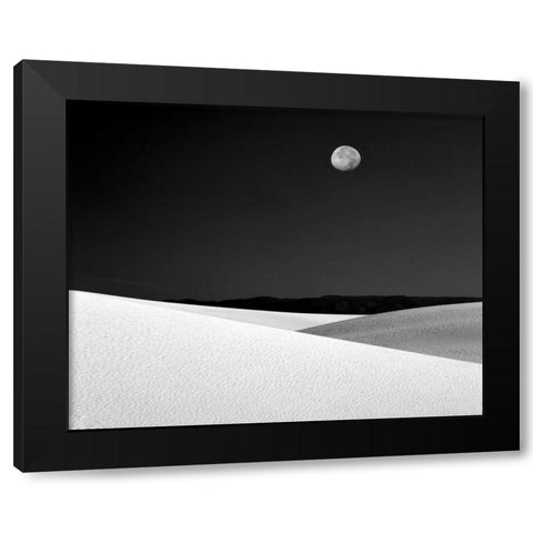 New Mexico, White Sands NM Night with full moon Black Modern Wood Framed Art Print with Double Matting by Zuckerman, Jim