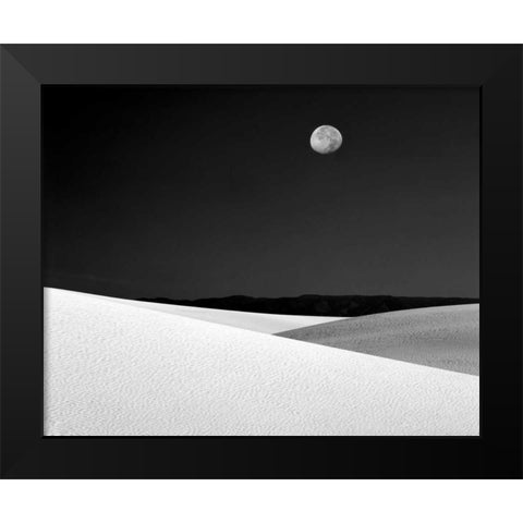 New Mexico, White Sands NM Night with full moon Black Modern Wood Framed Art Print by Zuckerman, Jim