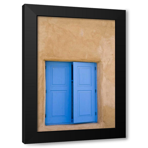 New Mexico, Santa Fe Blue window doors Black Modern Wood Framed Art Print by Ross, Nancy ,  Steve