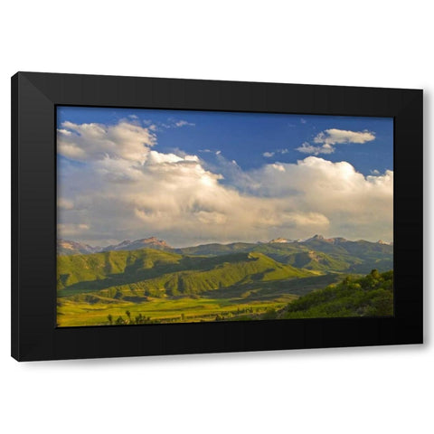 CO, Aspen, Summer sunset on green mountain vista Black Modern Wood Framed Art Print with Double Matting by Lord, Fred