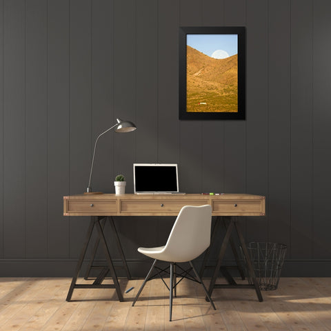New Mexico Moonset ove Interstate 25 Black Modern Wood Framed Art Print by Lord, Fred