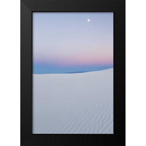 New Mexico, White Sands NM Moon over desert Black Modern Wood Framed Art Print by Illg, Cathy and Gordon