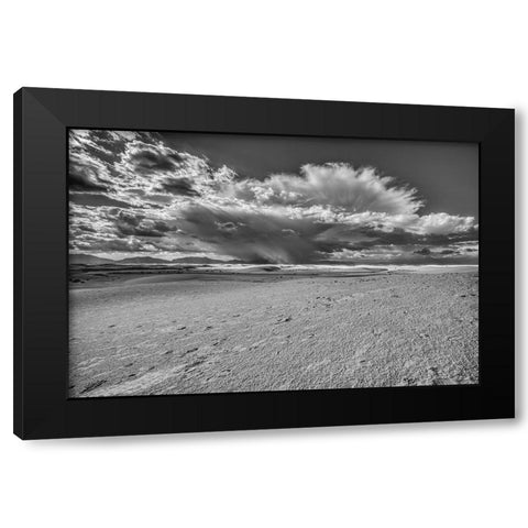 USA- New Mexico- White Sands National Park. Black and white Black Modern Wood Framed Art Print by Jaynes Gallery