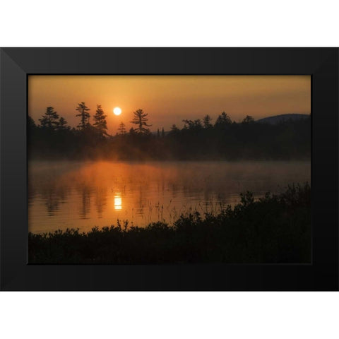 NY, Adirondack Mts Sunrise over Raquette Lake Black Modern Wood Framed Art Print by Rotenberg, Nancy
