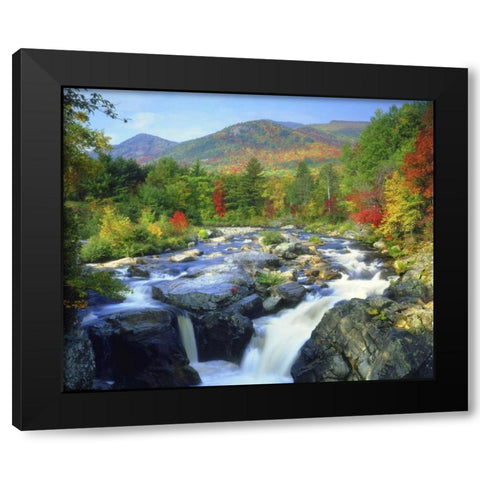 New York A waterfall in the Adirondack Mountains Black Modern Wood Framed Art Print by Talbot Frank, Christopher