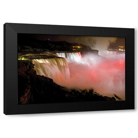 NY, Niagara Falls Twilight of the waterfalls Black Modern Wood Framed Art Print by Lord, Fred