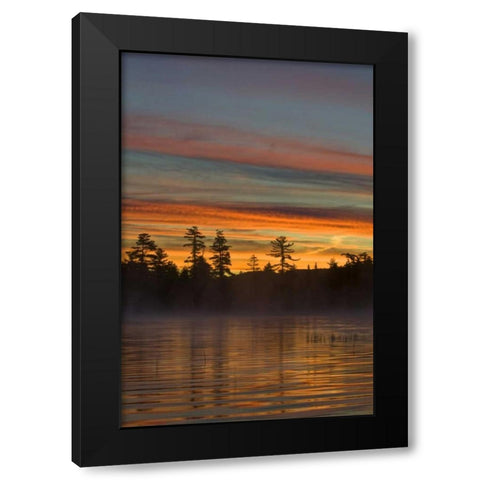 New York, Adirondack Mts, Autumn on Raquette Lake Black Modern Wood Framed Art Print by Rotenberg, Nancy