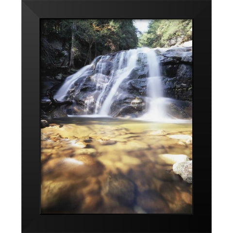 USA, New York, A waterfall in the Adirondacks Black Modern Wood Framed Art Print by Talbot Frank, Christopher